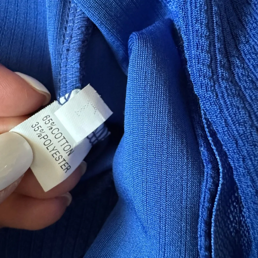 Royal Blue Full Zip Ribbed Jacket - Picture 7 of 7